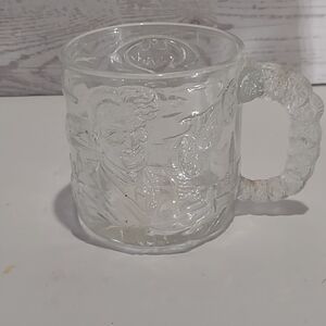 1995 McDonald's Batman Forever Two-Face clear glass mug